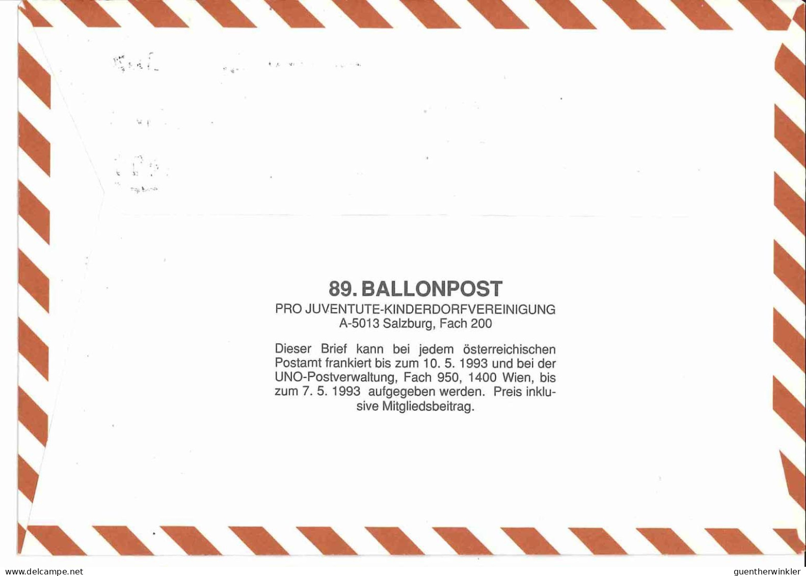 Regulärer Ballonpostflug Nr. 89b Der Pro Juventute [RBP89.] - Globos