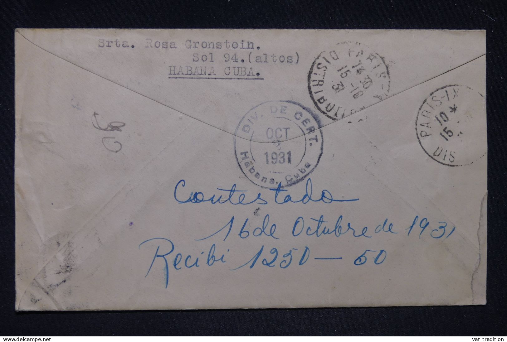 CUBA - Enveloppe En Recommandé Pour La France En 1931 - L 149613 - Storia Postale