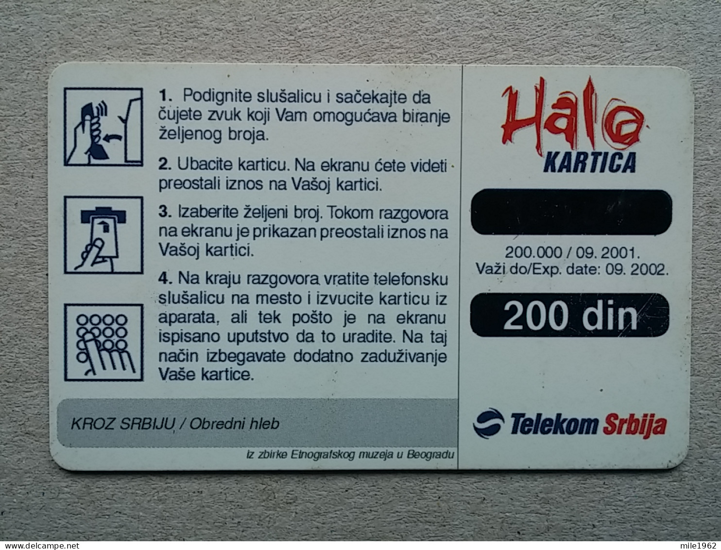 T-568 - SERBIA, Telecard, Télécarte, Phonecard, Halo Kartica,  - Yugoslavia