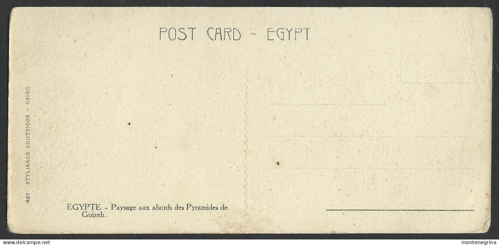 EGYPT Gizeh - Landscape - Pyramids Of Giza - Stylianos Coutsiods - Old Postcard 14,5 X 7 Cm(see Sales Conditions)9739 - Gizeh