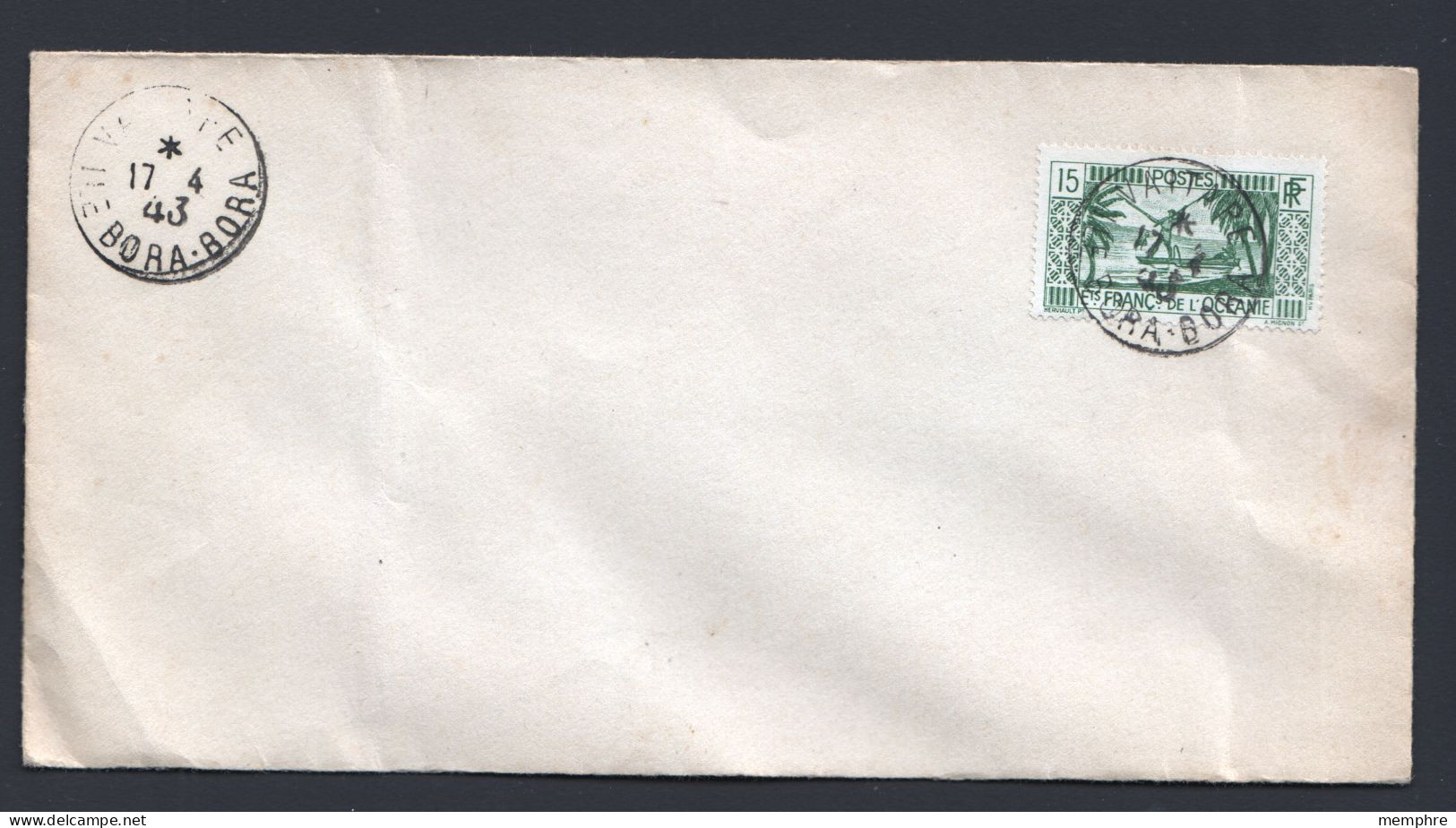 1943  Enveloppe Non-adressée Yv 90  Oblit 17-4-43 Bora Bora - Brieven En Documenten