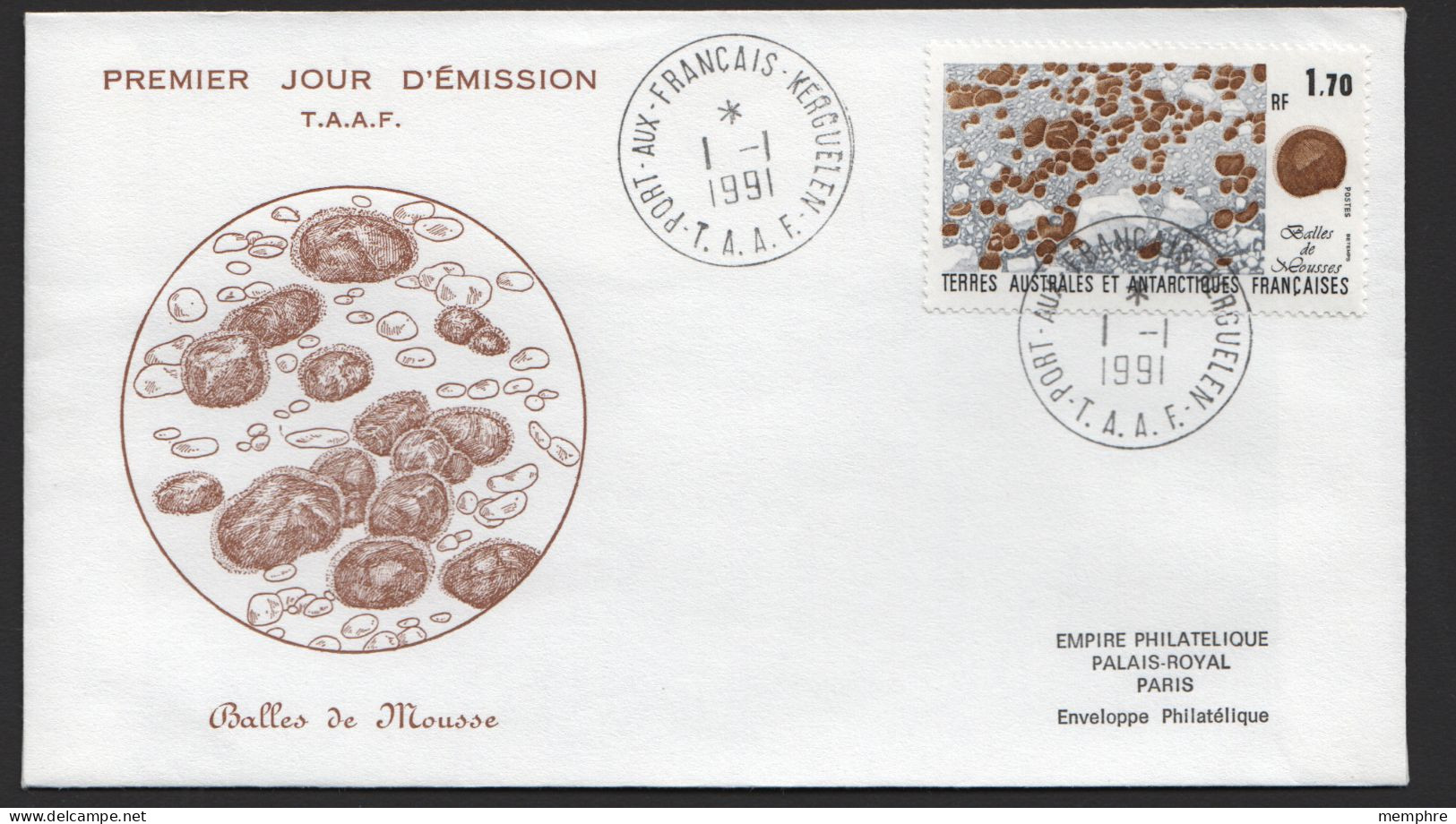 1991  Flore Antarctique Boules De Mousse  Yv 156 - FDC