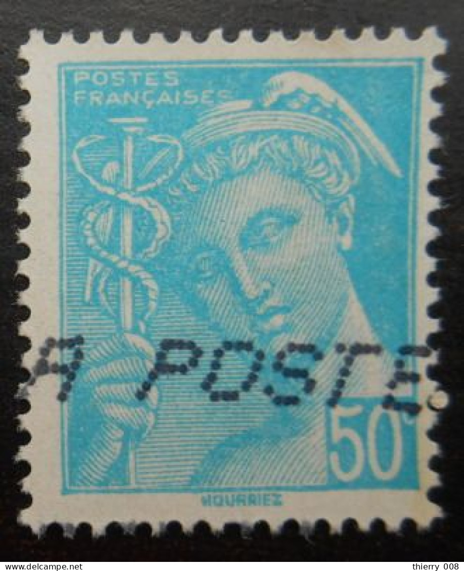 549 France 1942 Oblitéré Type Mercure Modifié Avec Légende Postes Françaises - Used Stamps