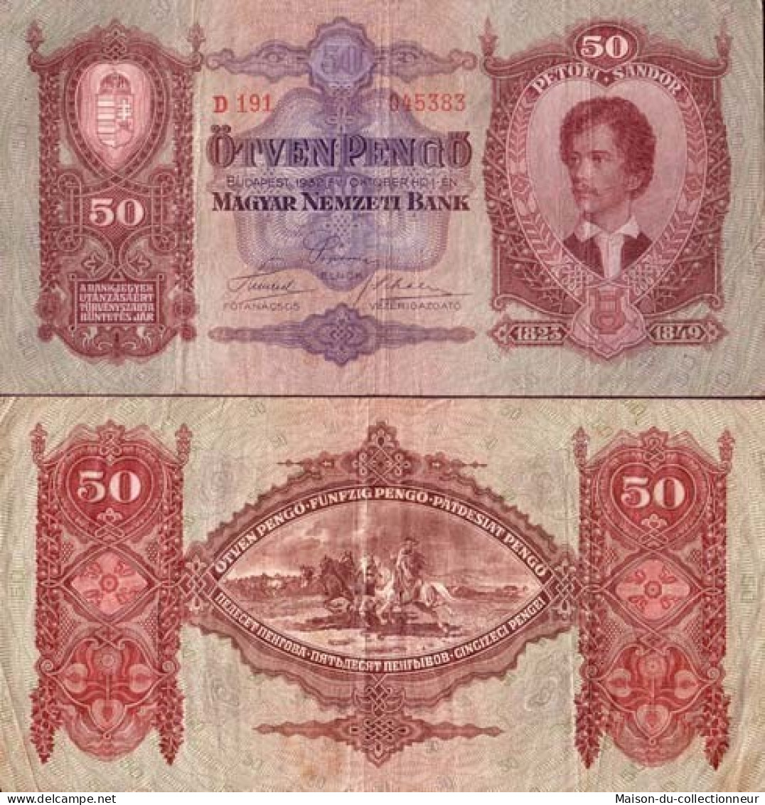 Billet De Collection Hongrie Pk N° 99 - 50 Pengo - Hungary