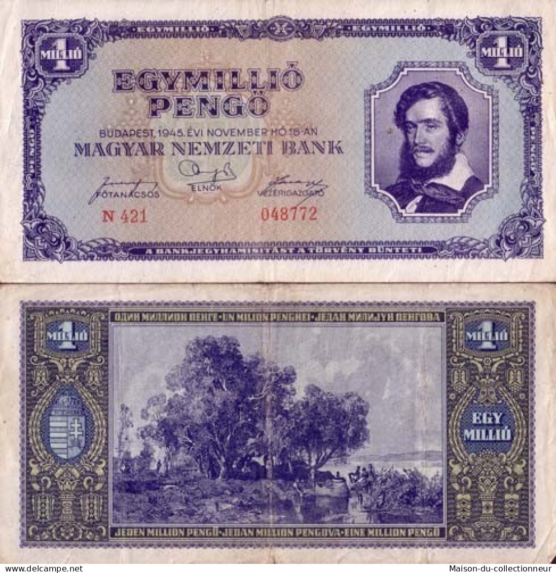 Billets Collection Hongrie Pk N° 122 - 1000000 Pengo - Hungary