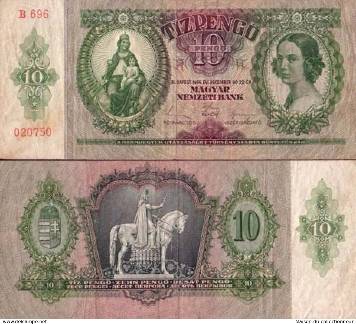 Billets De Banque Hongrie Pk N° 100 - 10 Pengo - Hungary