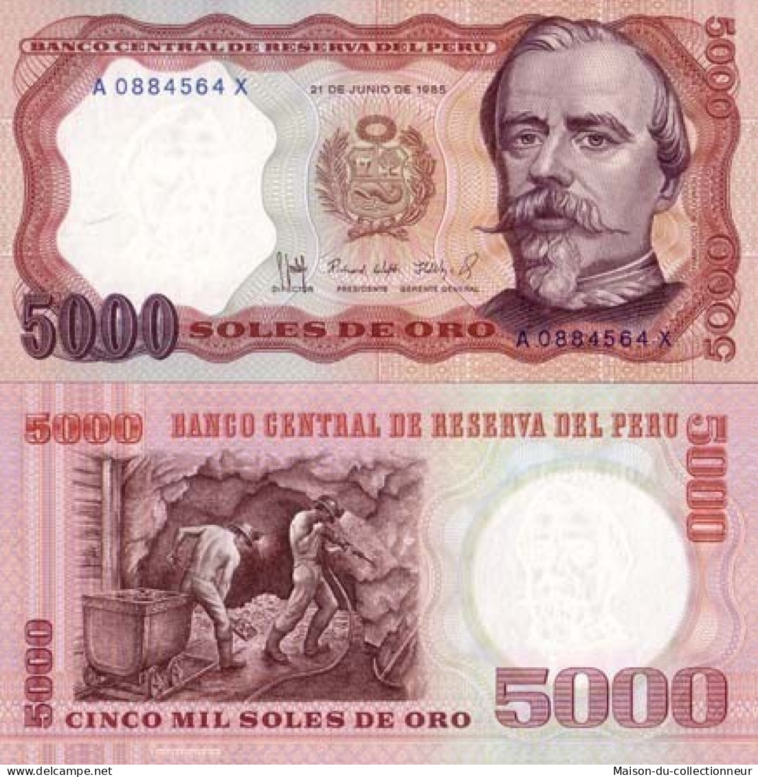 Billet De Banque Perou Pk N° 117 - 5000 SOLES - Peru