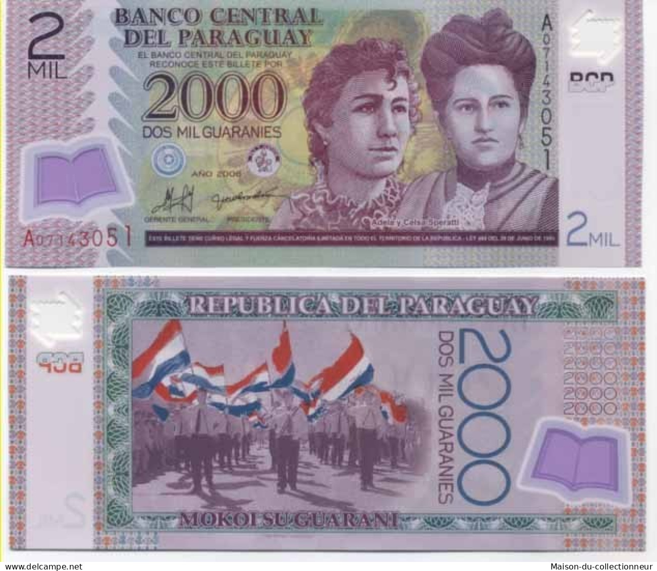 Billet De Banque Paraguay Pk N° 228 - 2000 Guaranies - Paraguay