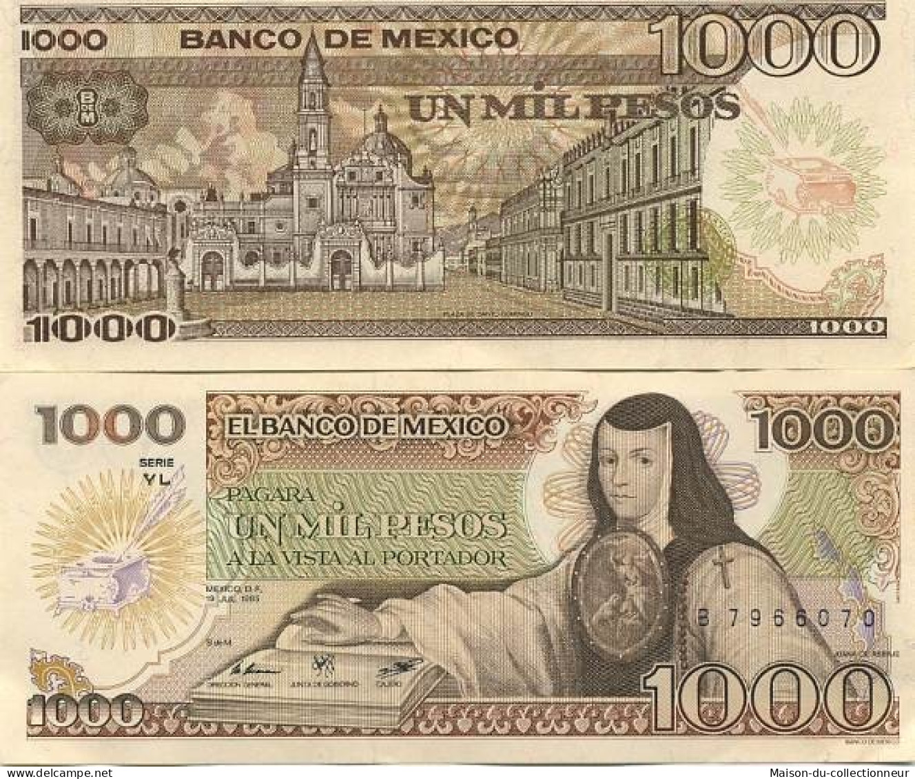 Billet De Banque Mexique Pk N° 85 - 1000 Pesos - Mexico