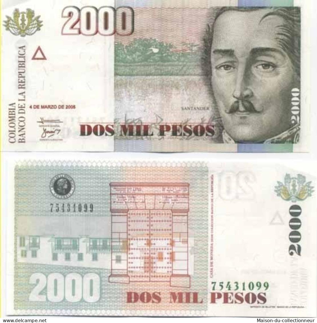 Billet De Banque Colombie Pk N° 451 - 2000 Pesos - Kolumbien