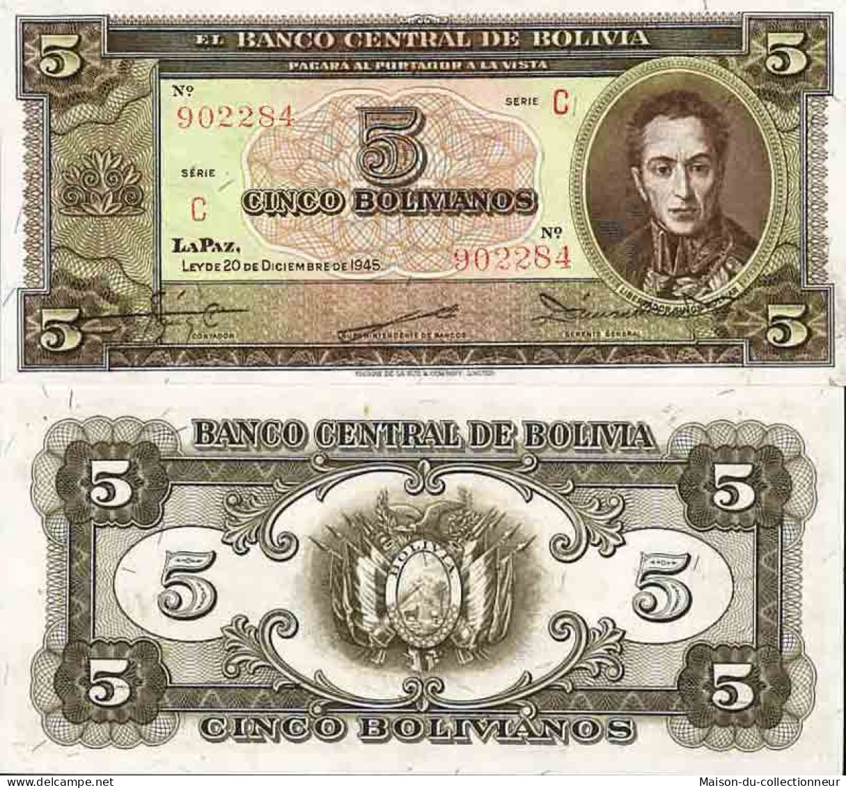 Billet De Banque Collection Bolivie - PK N° 138 - 5 Bolivianos - Bolivien