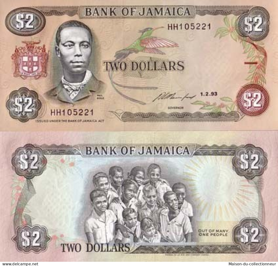 Billet De Collection Jamaique Pk N° 69 - 2 Dollars - Jamaica