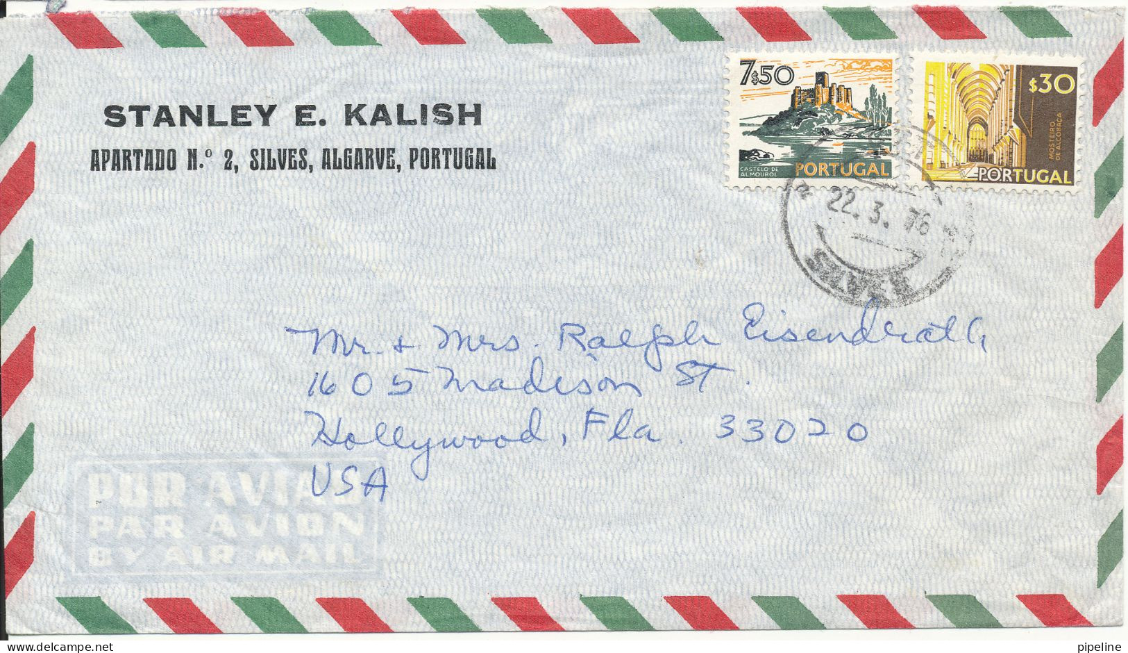 Portugal Air Mail Cover Sent To USA 22-3-1976 - Briefe U. Dokumente