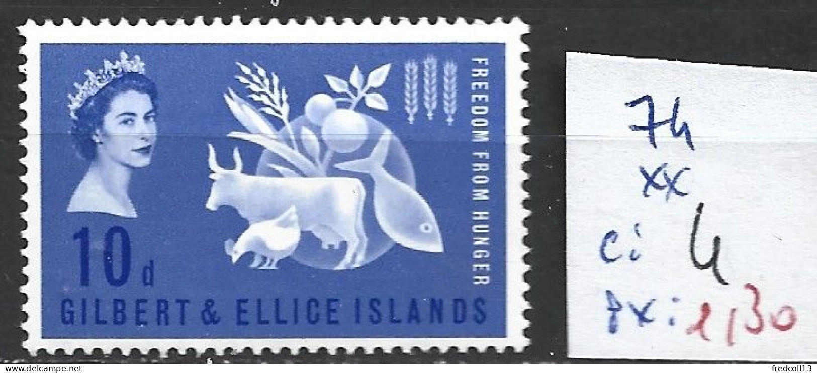 ÎLES GILBERT & ELLICE 74 ** Côte 4 € - Gilbert- Und Ellice-Inseln (...-1979)