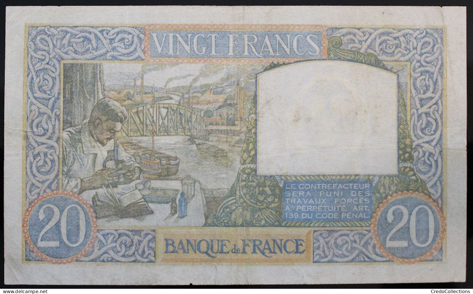 France - 20 Francs - 17-10-1940 - PICK 92b / F12.9 - TB+ - 20 F 1939-1942 ''Science Et Travail''