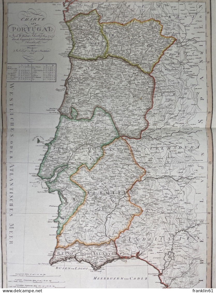 Charte Von Portugal.  Kupferstich-Karte. - Cartes Topographiques