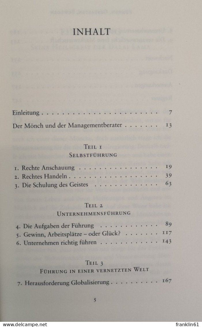 Führen, Gestalten, Bewegen. Werte Und Weisheit Für Eine Globalisierte Welt. - Bouddhisme