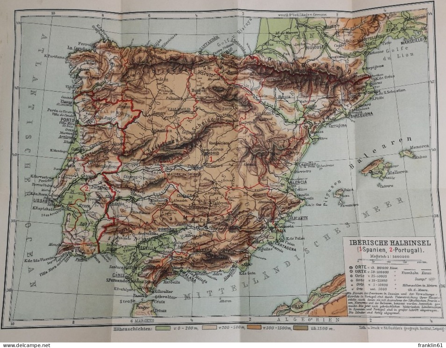 Landeskunde Der Iberischen Halbinsel. Sammlung Göschen 235. - Topographische Karten