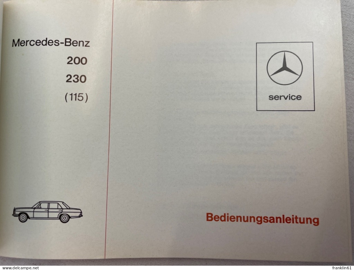 Bedienungsanleitung Mercedes-Benz 200, 230 (115). - Transporte