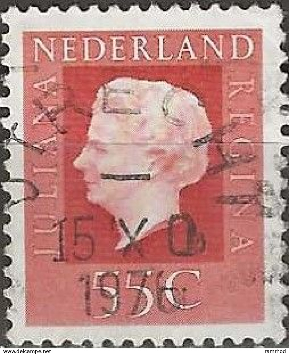 NETHERLANDS 1969 Queen Juliana - 55c. - Red FU - Used Stamps