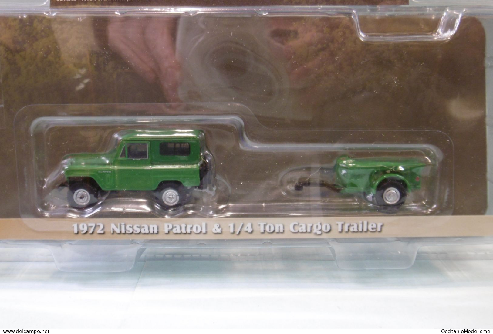 Greenlight - NISSAN PATROL 1972 + Remorque 1/4 Ton Réf. 32250-A Neuf 1/64 - Andere & Zonder Classificatie