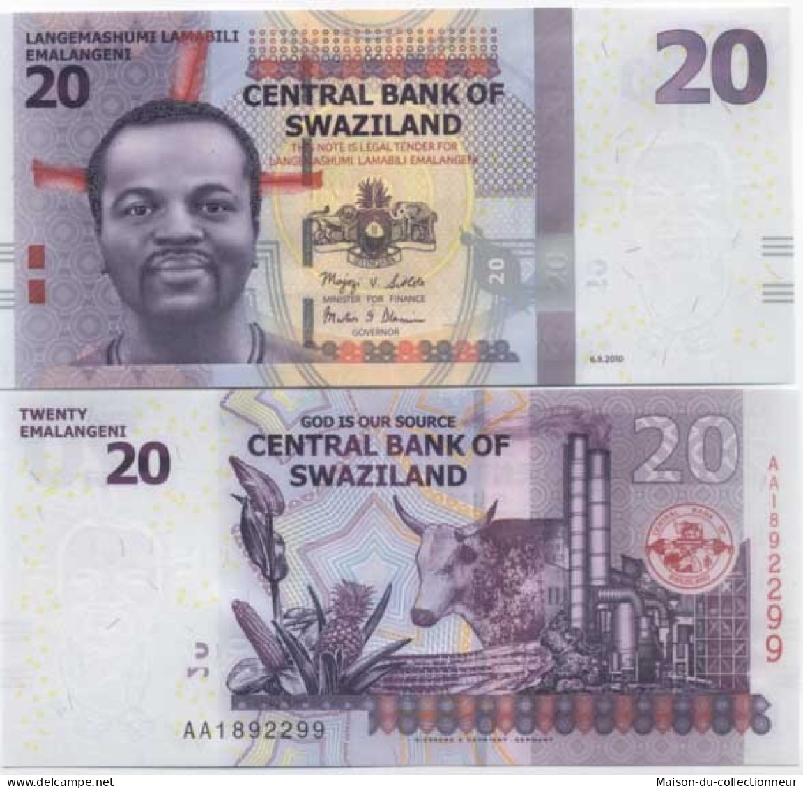 Billets De Banque Swaziland Pk N° 37 - 20 Lilangeni - Swaziland