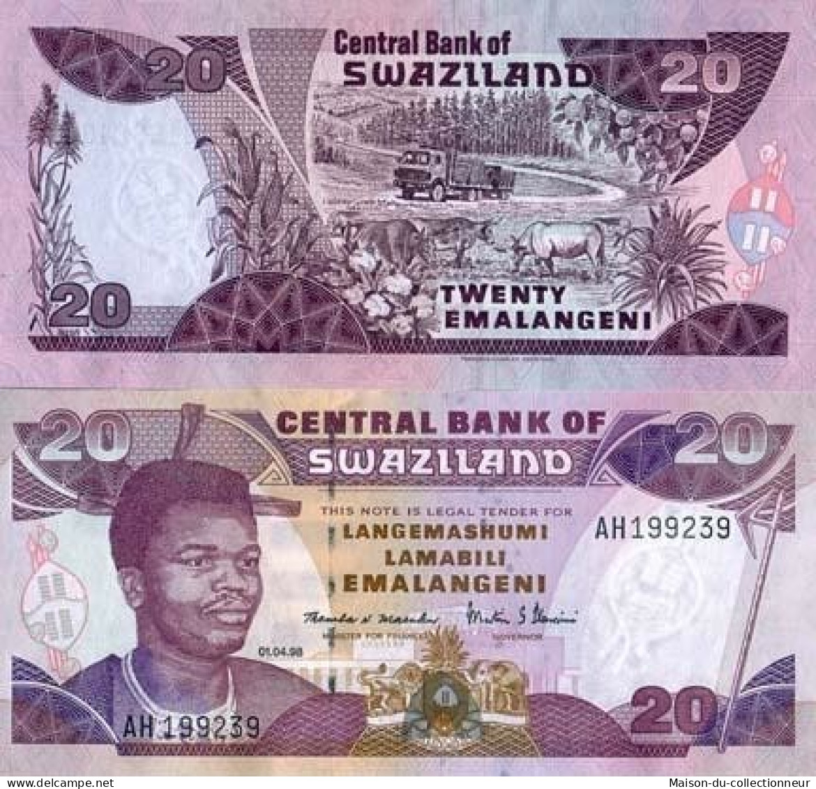 Billet De Collection Swaziland Pk N° 25 - 20 Lilangeni - Swaziland