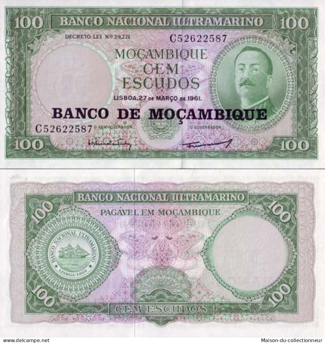 Billets Collection Mozambique Pk N° 117 - 100 Escudos - Moçambique