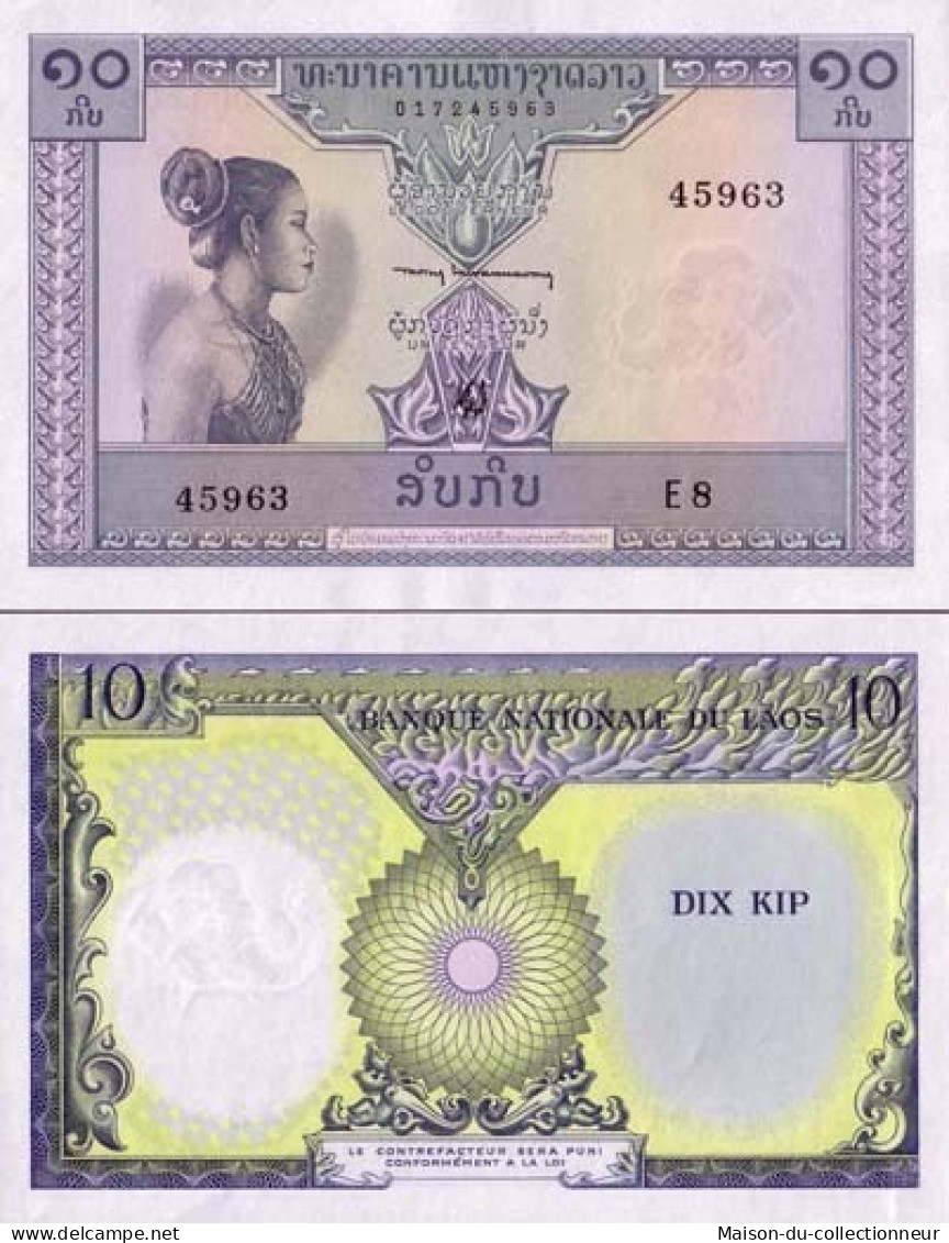 Billets De Banque Laos Pk N° 10 - 10 Kip - Laos