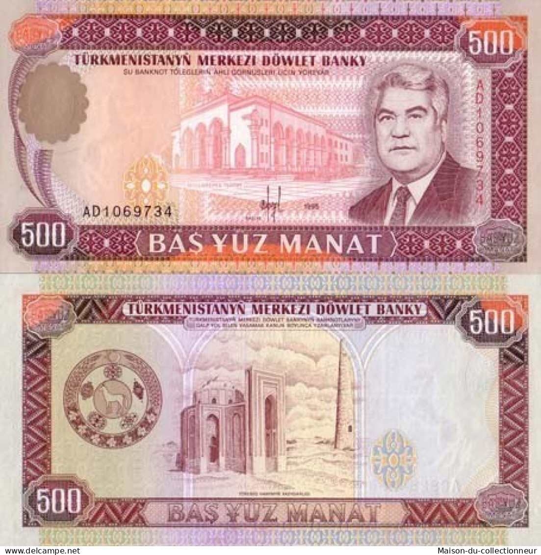 Billets Collection Turkmenistan Pk N°  7 - 500 Manats - Turkménistan