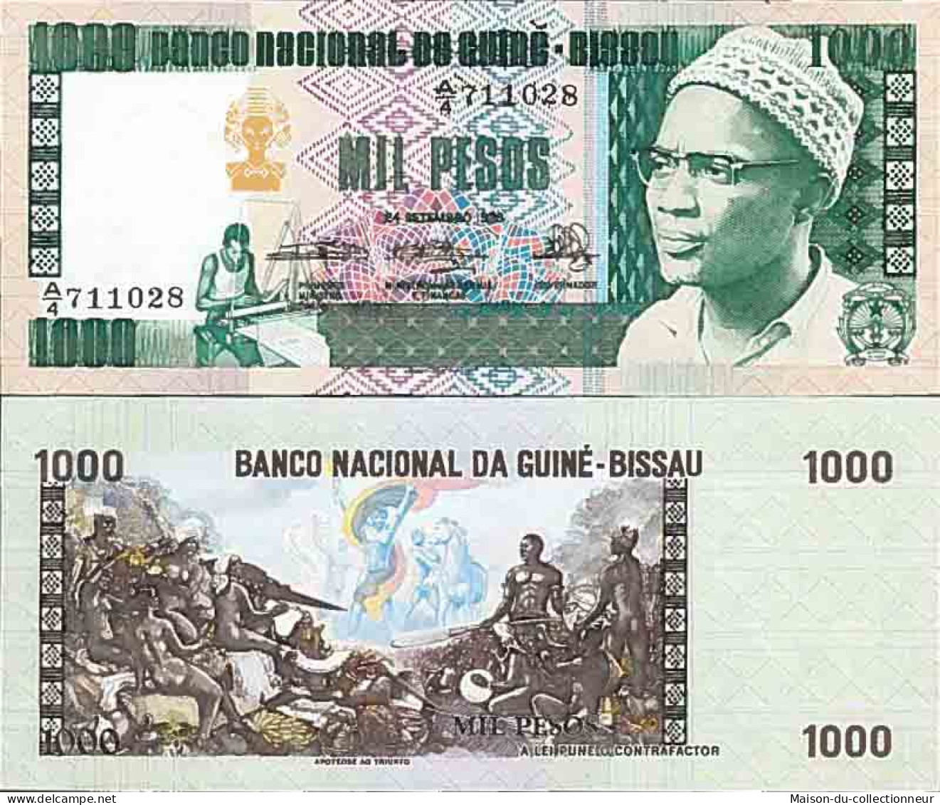 Billet De Banque Collection Guinee  Bissau - PK N° 8 - 1000 Pesos - Guinea-Bissau