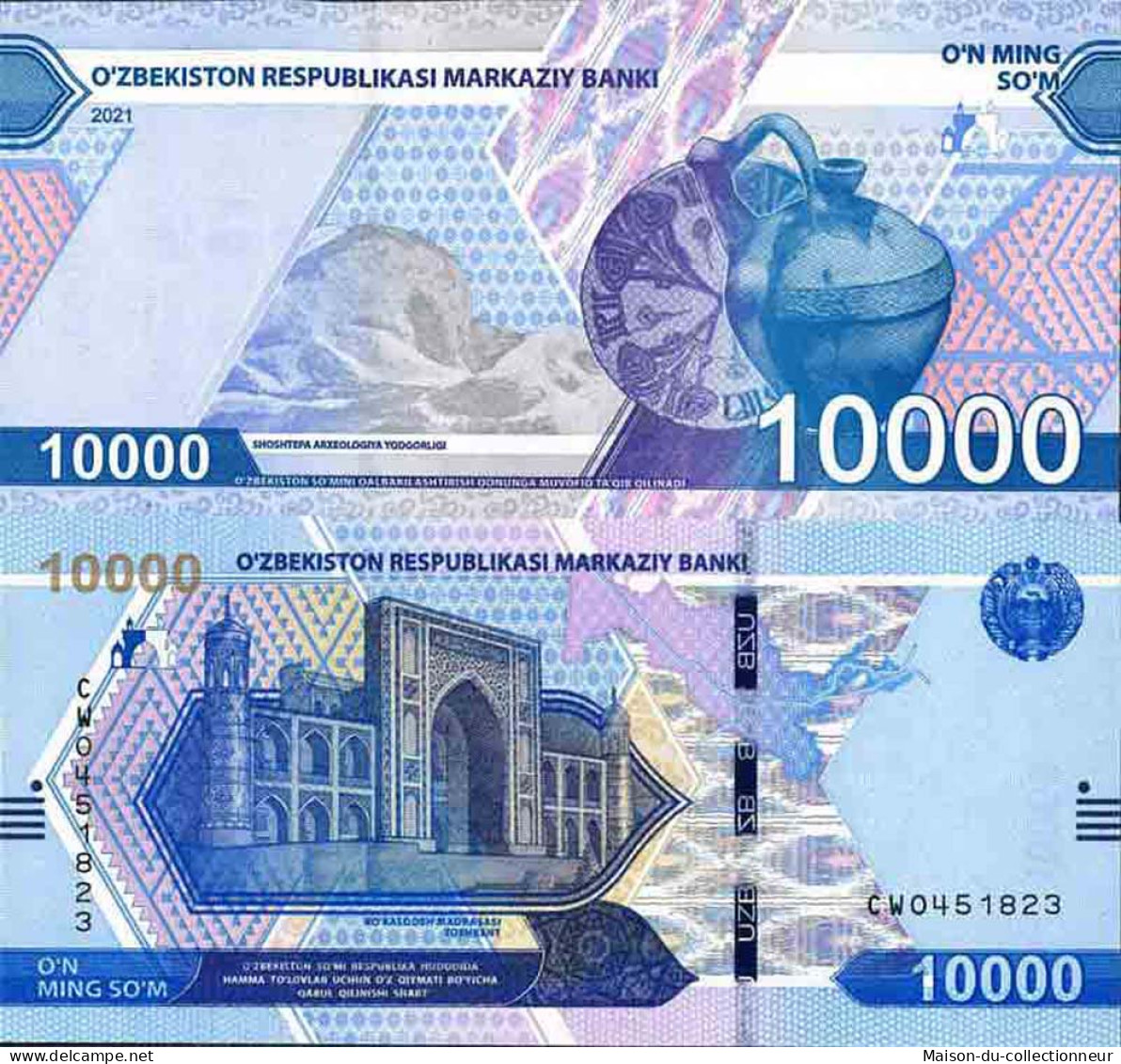 Billet De Banque Collection Ouzbékistan - W N° 89 - 10 000 Sum - Usbekistan