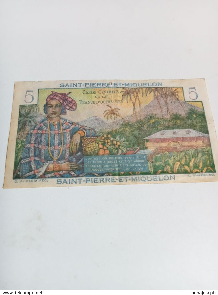 billet de 5 francs saint-pierre-miquelon