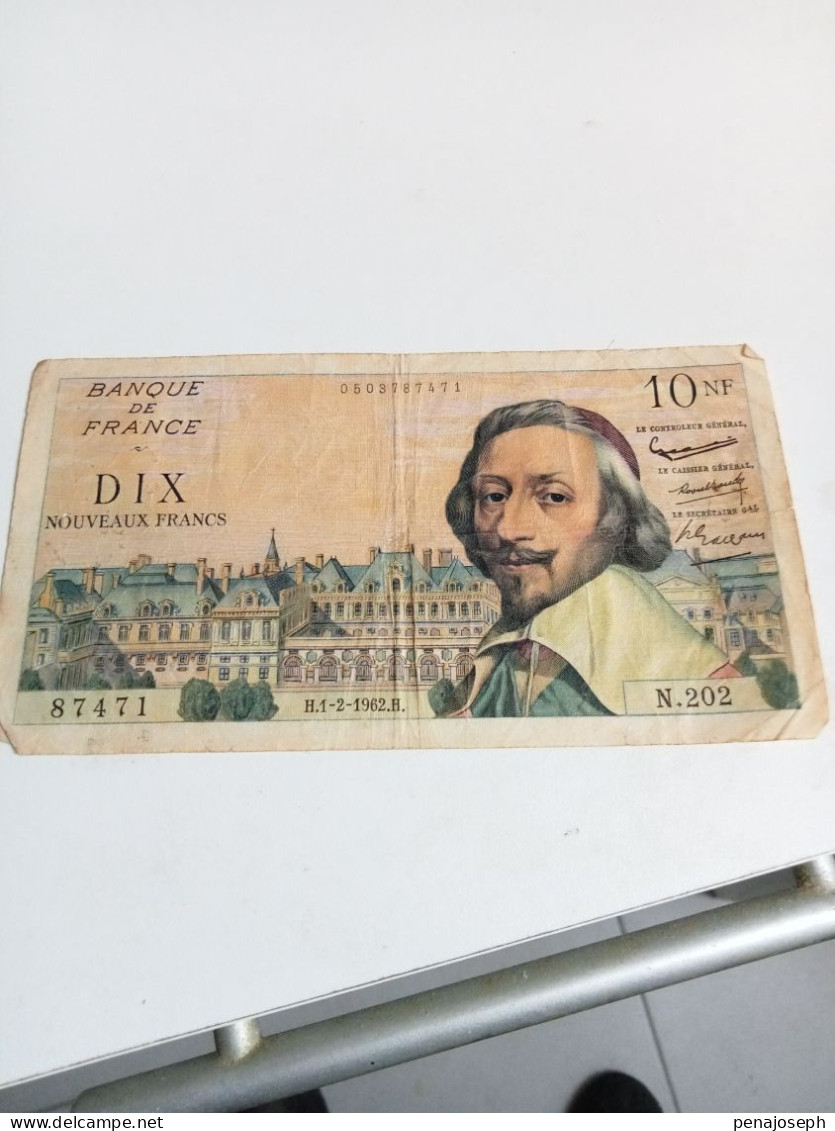 Billet 10 Nouveaux Francs (Richelieu) 1962  France - 10 NF 1959-1963 ''Richelieu''