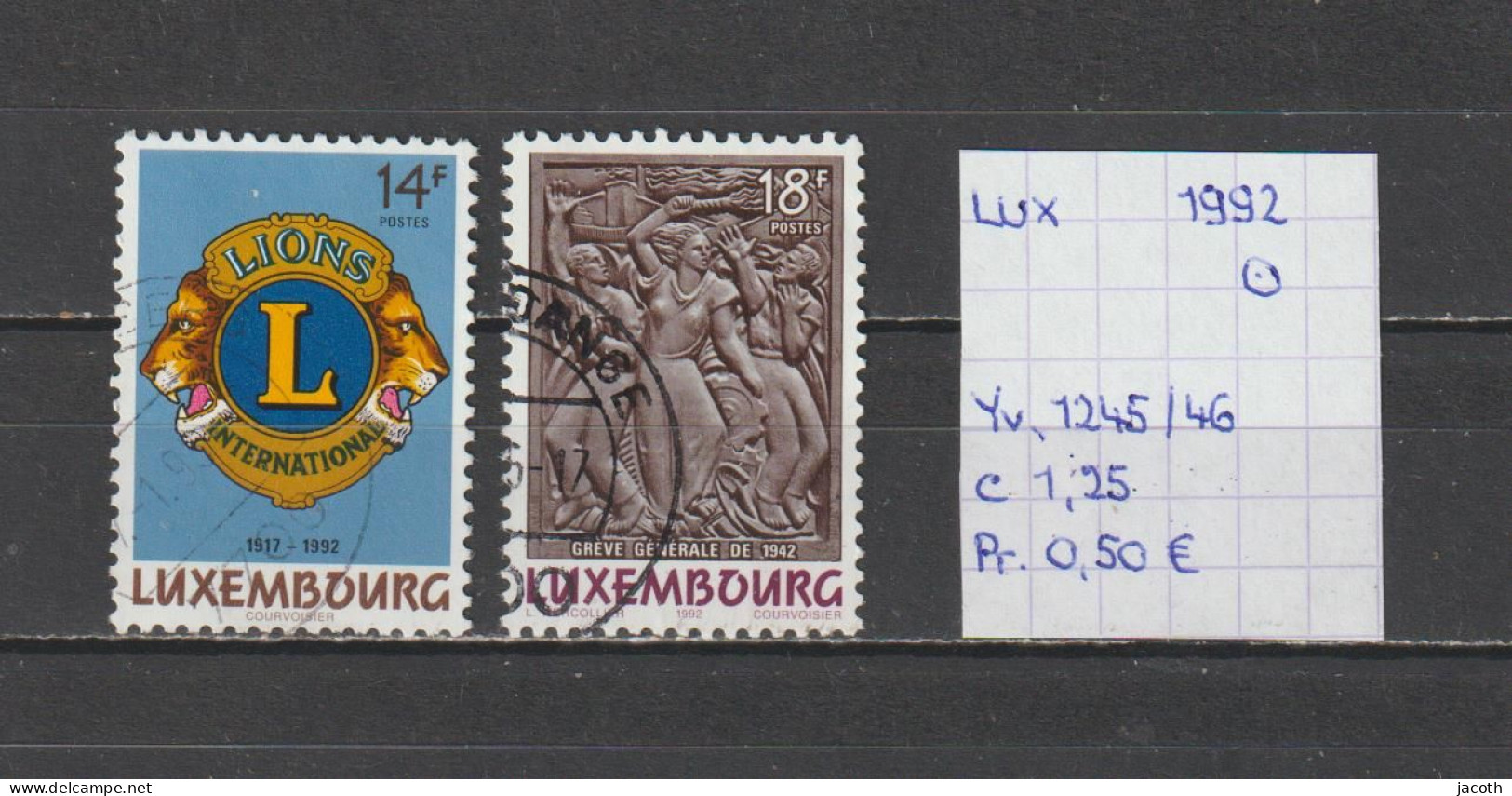 (TJ) Luxembourg 1992 - YT 1245/46 (gest./obl./used) - Used Stamps