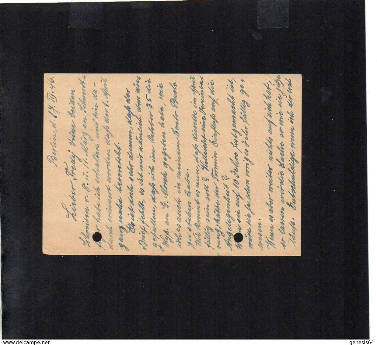 Berlin Brandenburg - 2 X 5 Pfg Auf Postkarte Mit Eingegangen Stempel - 17.3.46 - P2 (1ZKSBZ021) - Berlin & Brandenburg