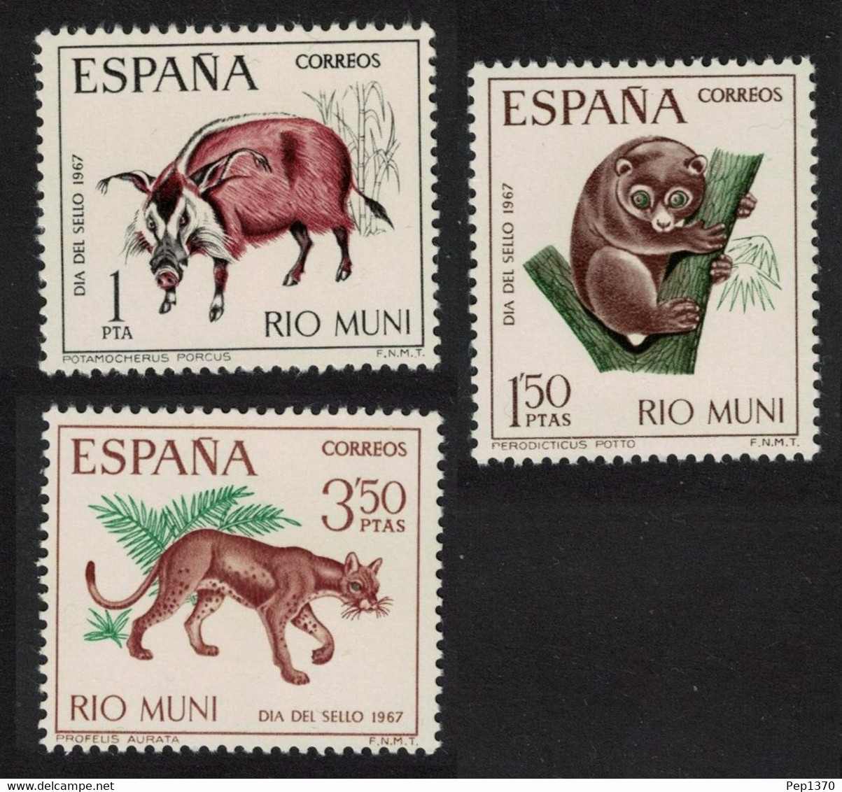 RIO MUNI 1967 - DIA DEL SELLO - FAUNA- EDIFIL Nº 80-82** - Rio Muni