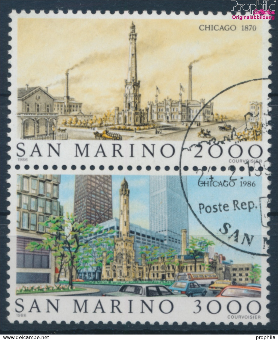 San Marino 1341-1342 Paar (kompl.Ausg.) Gestempelt 1986 Weltstädte - Chicago (10310467 - Gebraucht