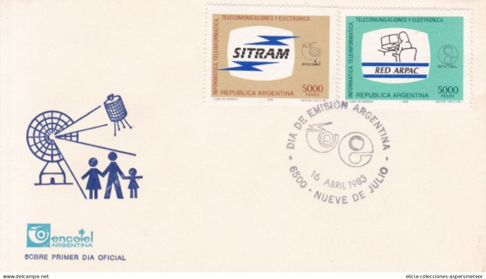 Argentina - 1983 - FDC - Encotel - Entel Postmark - Caja 30 - FDC