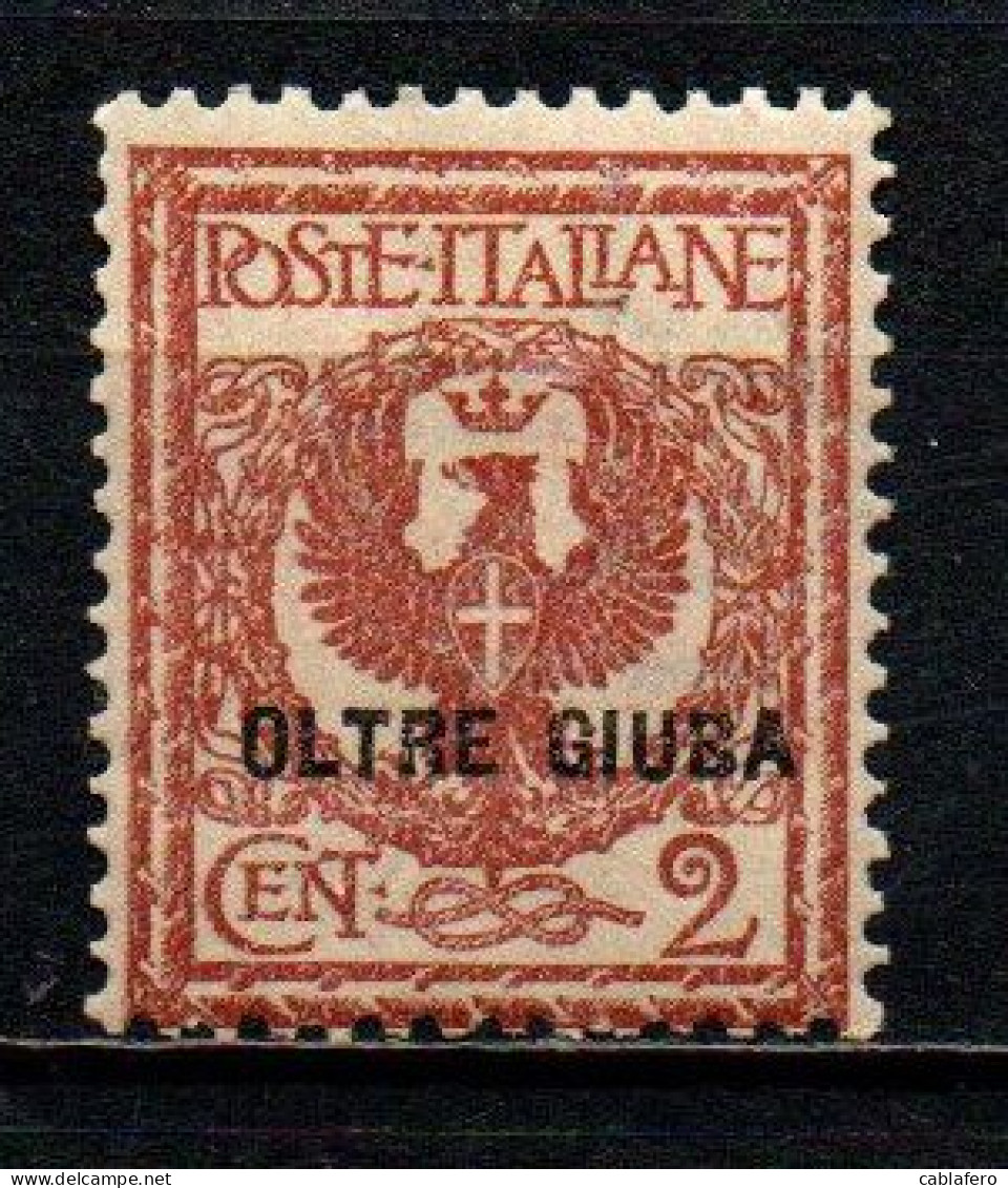 ITALIA - OLTRE GIUBA - 1925 - AQUILA REALE - STEMMA 2 CENT. - MNH - Oltre Giuba