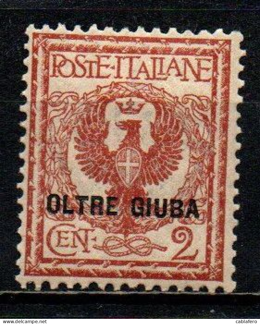 ITALIA - OLTRE GIUBA - 1925 - AQUILA REALE - STEMMA 2 CENT. - MNH - Oltre Giuba