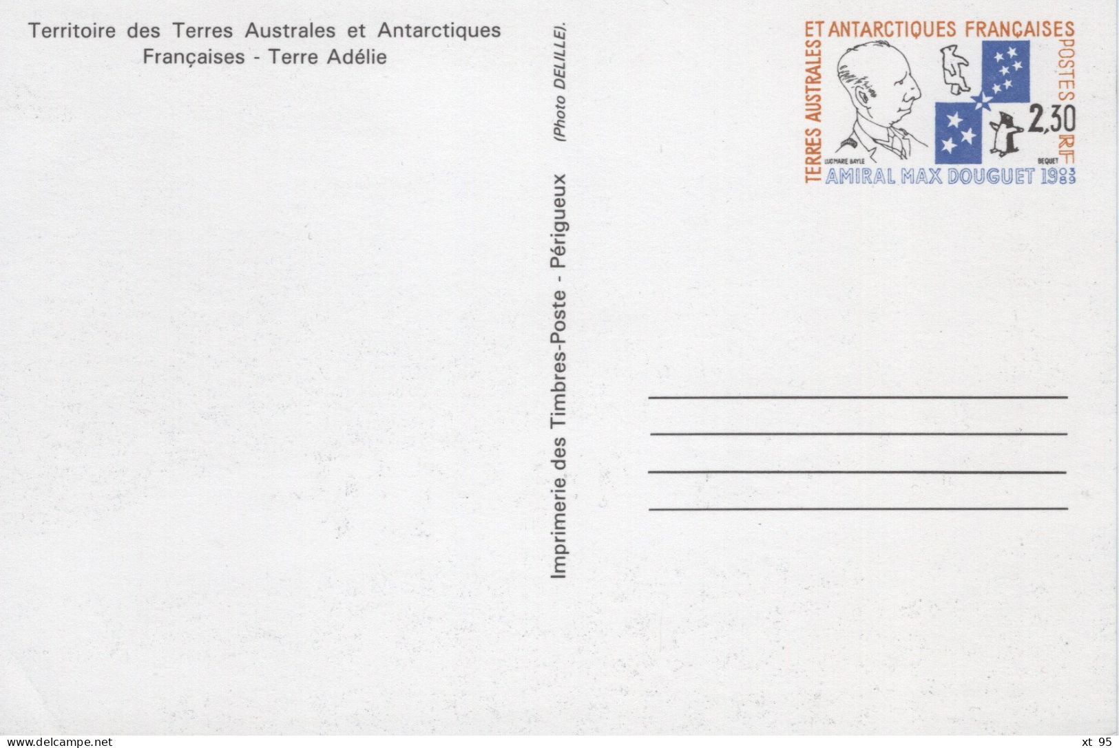 TAAF - Entier Cp N°1 Neuf - Postal Stationery