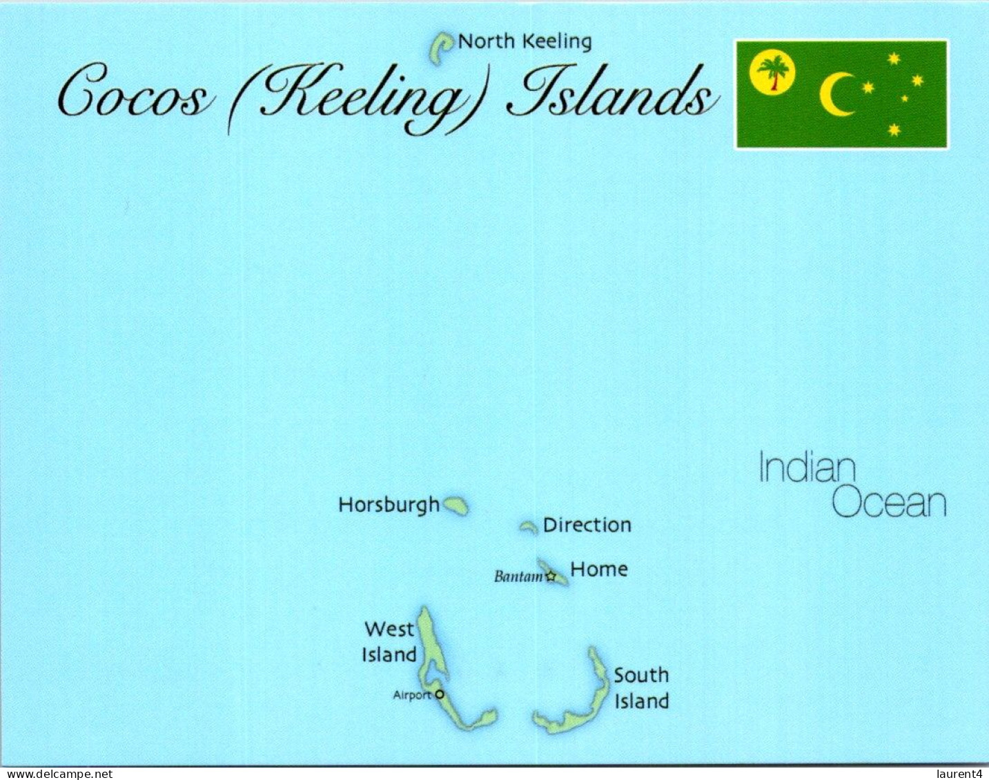 20-1-2024 (1 X 3) Flags & Map - 2 Postcards - Australia Islands (Christmas & Cocos Keeling) - Andere & Zonder Classificatie