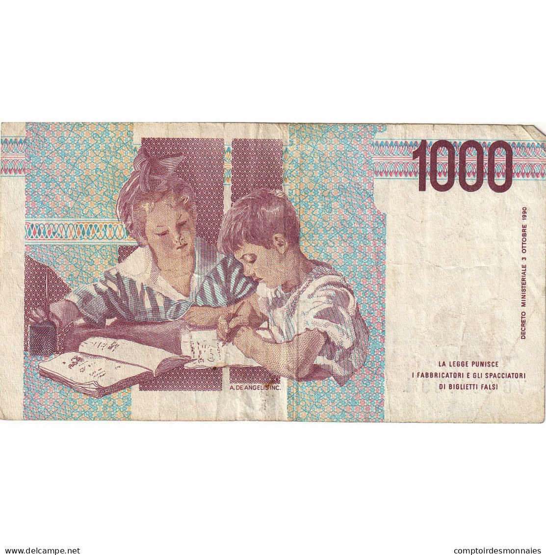 Billet, Italie, 1000 Lire, 1990, 1990-10-03, KM:114b, TTB - 1.000 Lire