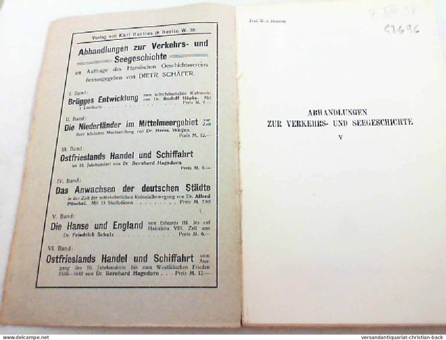 Die Hanse Und England : Von Eduards II. Bis Auf Heinrichs VIII. Zeit. - Transports