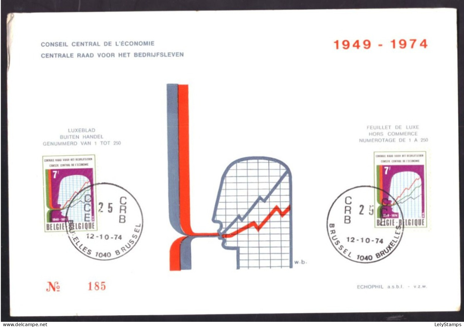 Belgie / Belgien / Belgium / Belgique Mi. 1783 OBP 1731 FDC Card (B-Choice) (1974) - Luxuskleinbögen [LX]