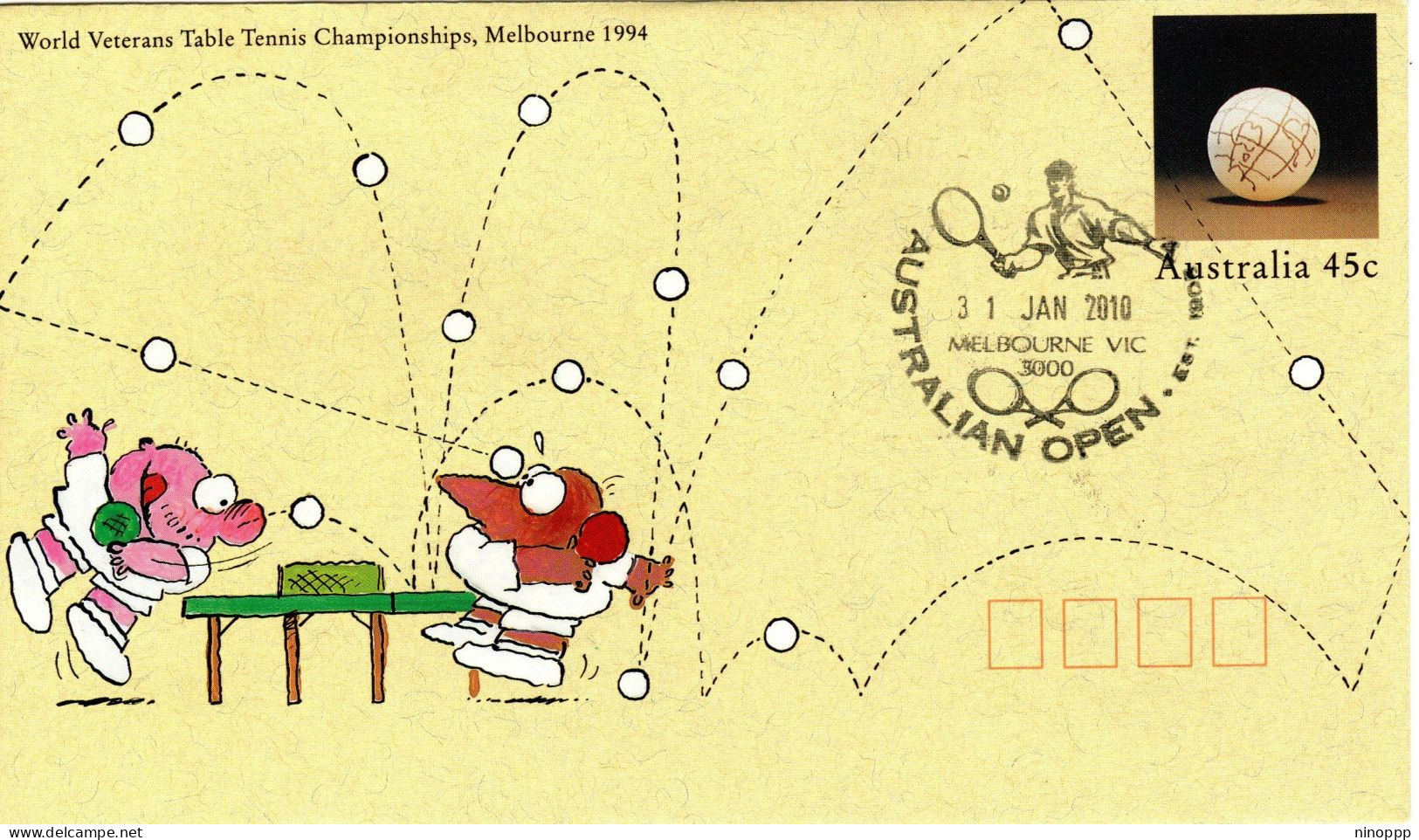 Australia 2010 Australian Open,date 31 Jan,souvenir Cover - Bolli E Annullamenti