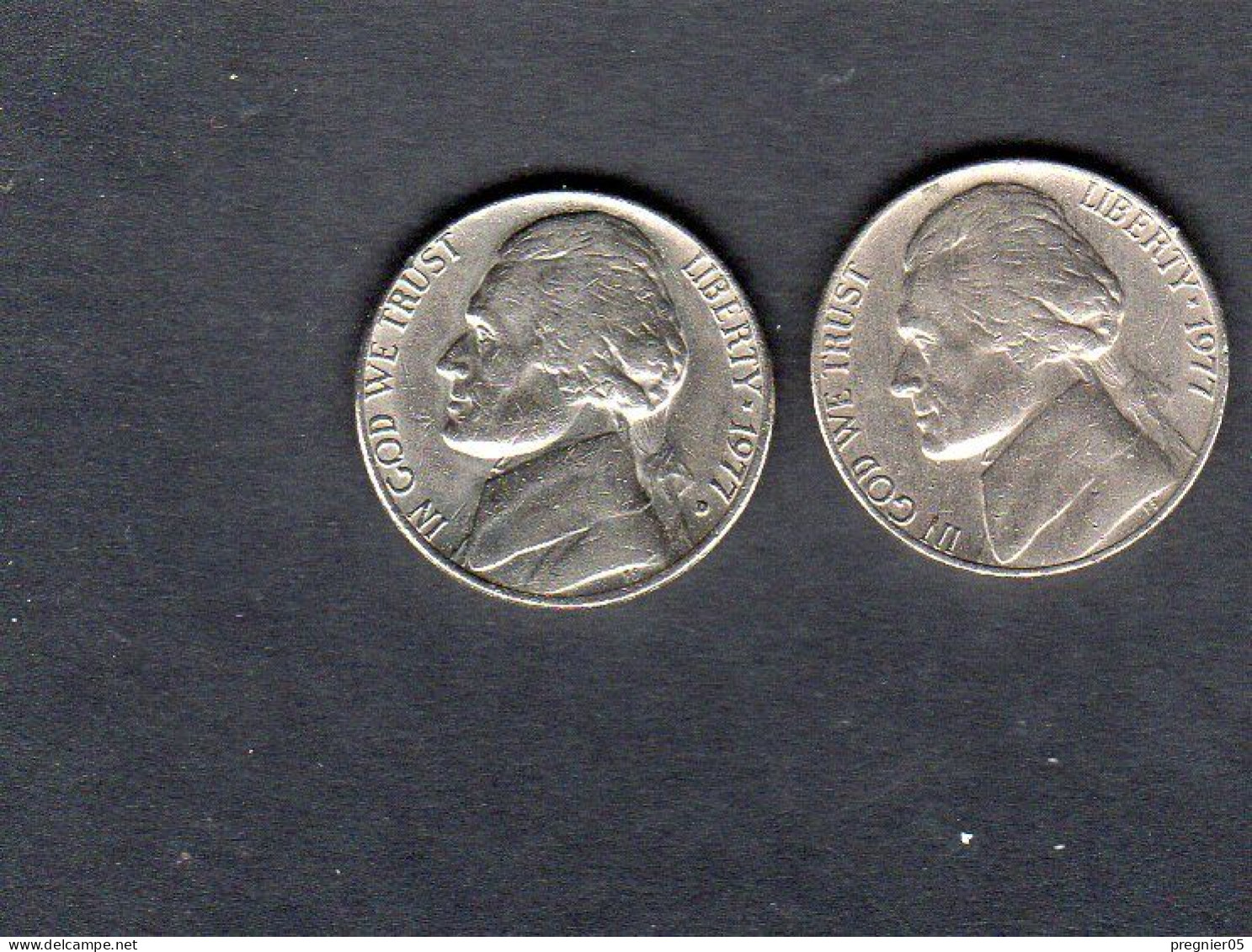 USA - Lot 2 Pièces 5 Cents "Jefferson Nickel"  1977 & 1977D TTB/VF  KM.192 - 1938-…: Jefferson