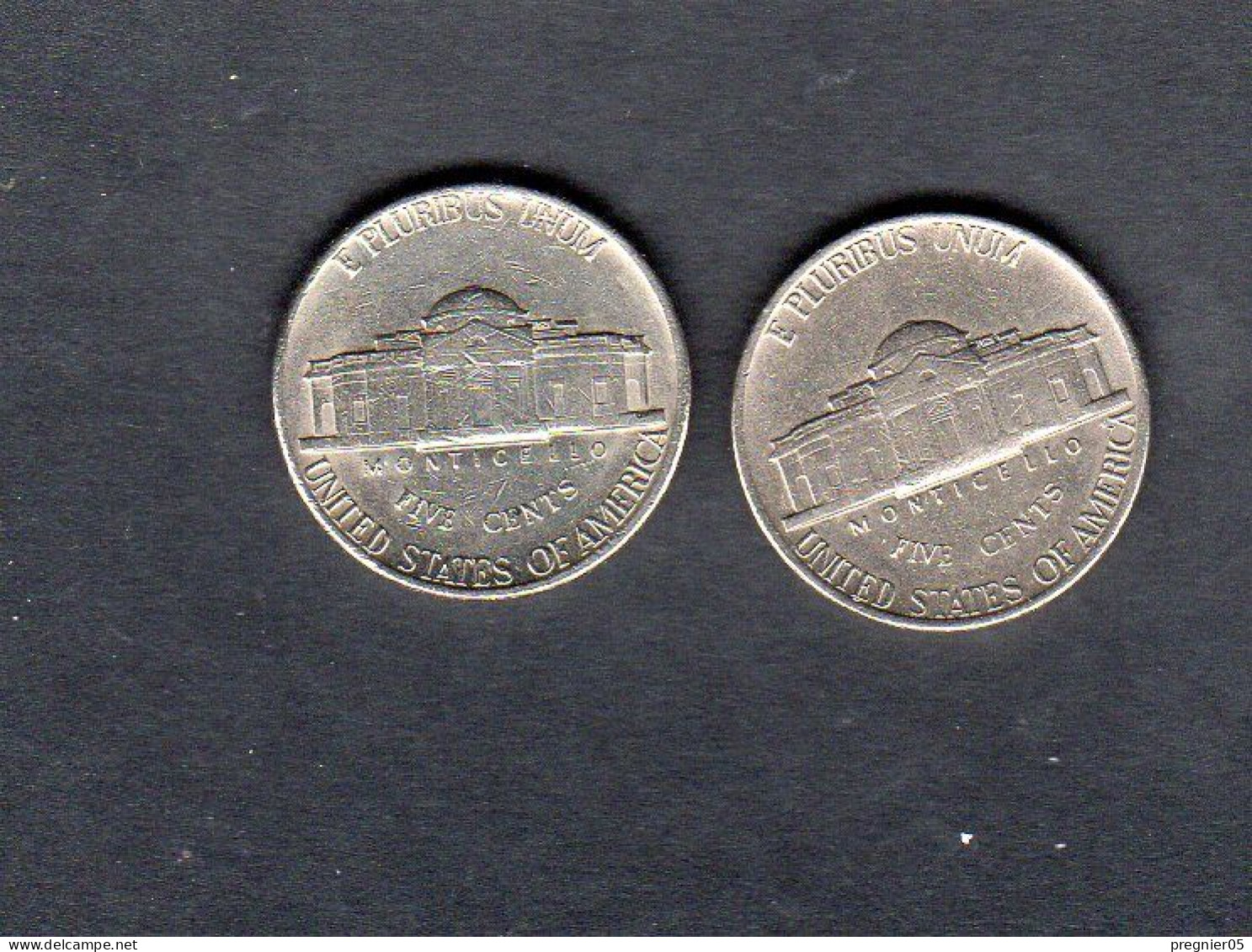 USA - Lot 2 Pièces 5 Cents "Jefferson Nickel"  1977 & 1977D TTB/VF  KM.192 - 1938-…: Jefferson