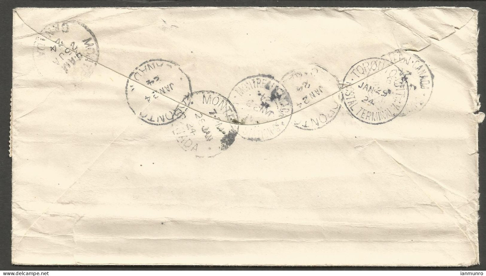 1924 Bank Registered Cover 13c Admirals CDS Toronto Ontario To Montreal PQ Quebec Returned - Postgeschiedenis